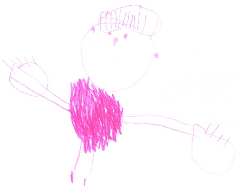 Clara mit pinkfarbenen Pullover