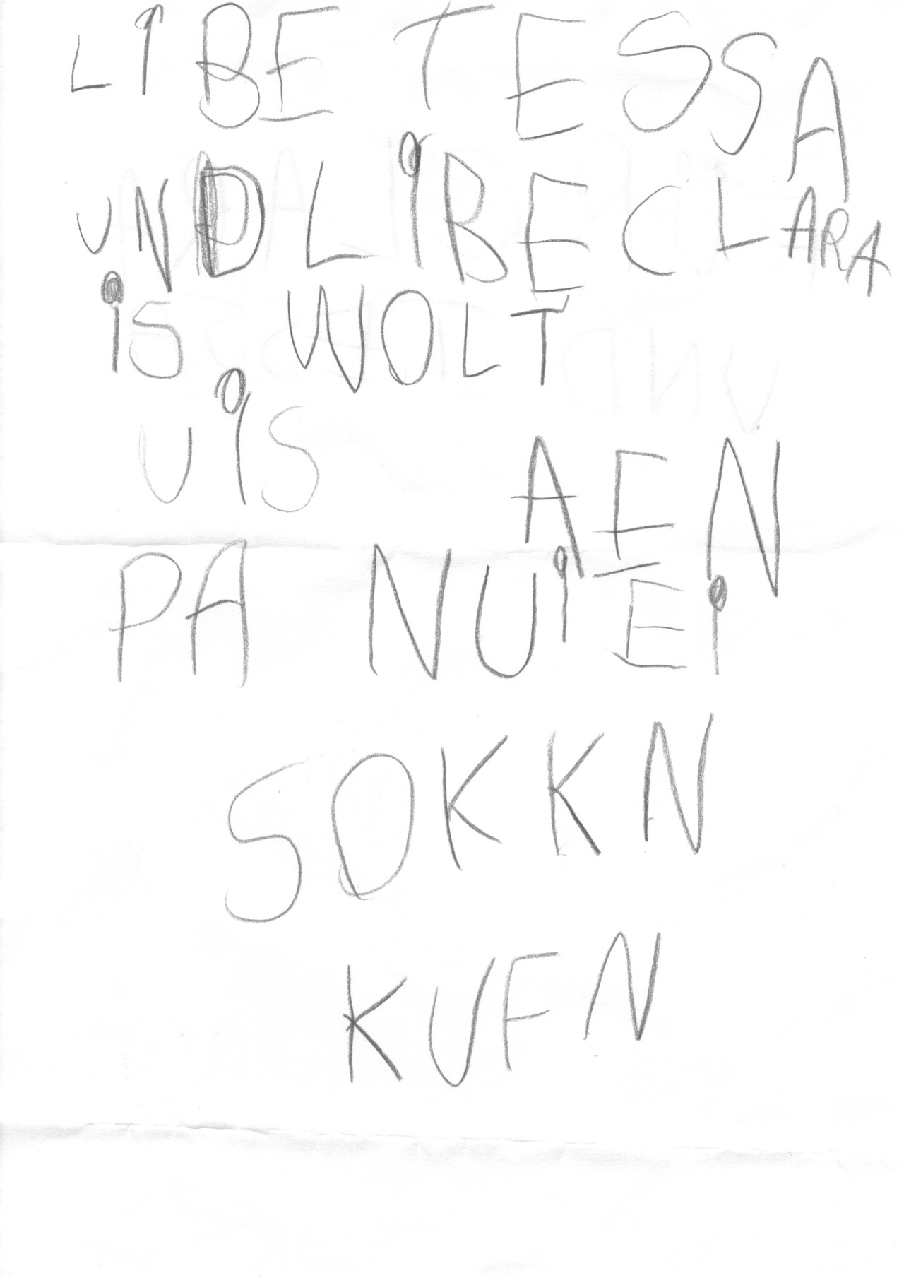 Claras erster selbstgeschriebener Brief