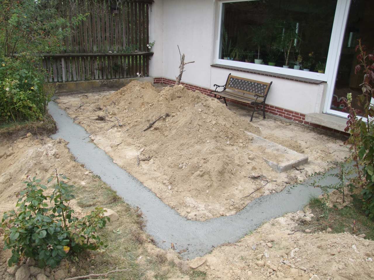 Terrassenbetonfundament