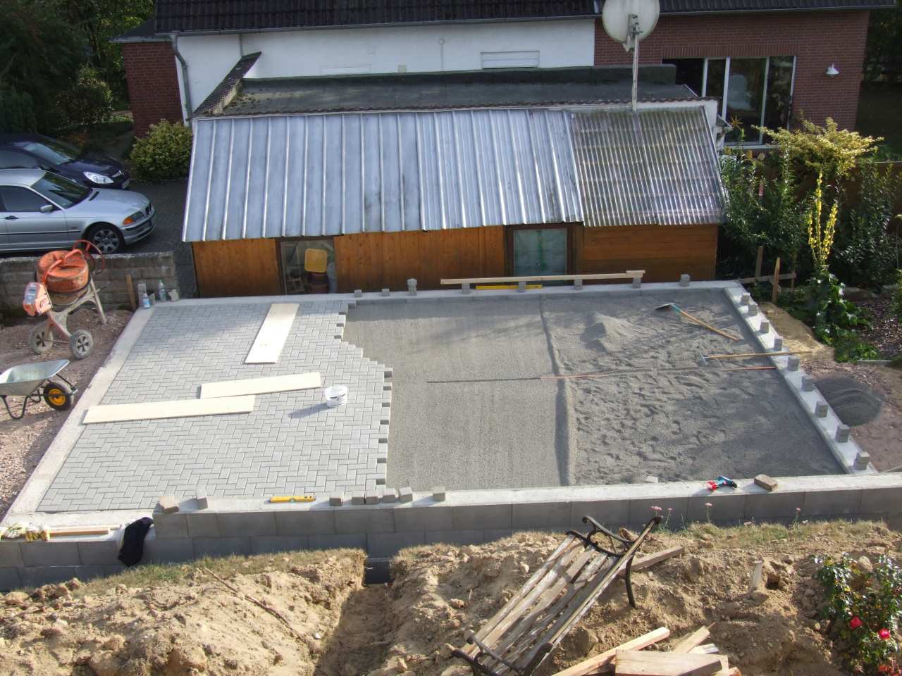 Pflastern der Garage